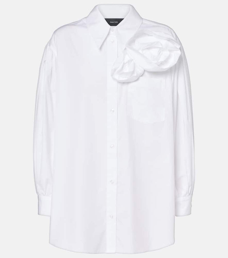 Simone Rocha Floral-applique cotton shirt