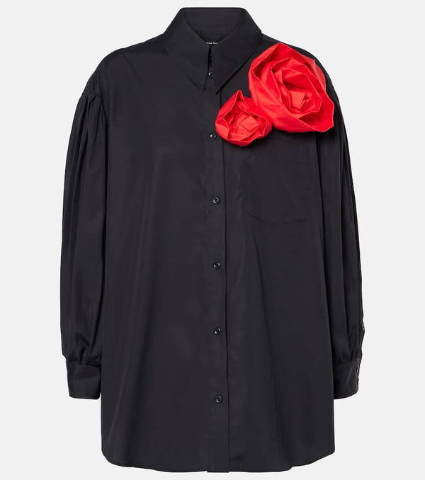 Simone Rocha Floral-appliqué cotton shirt