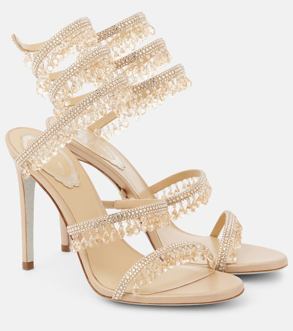 Rene Caovilla Chandelier 105 embellished satin sandals