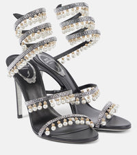 Rene Caovilla 105 embellished satin sandals