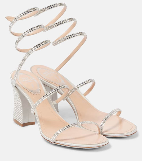 Rene Caovilla Cleo 80 embellished satin sandals