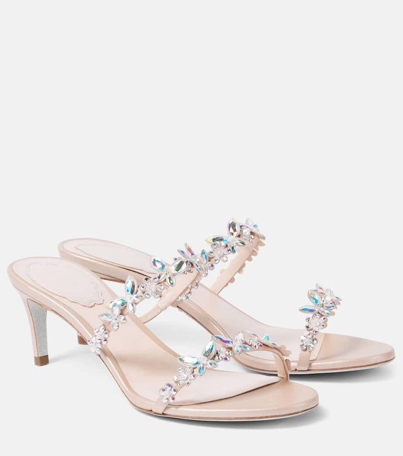 Rene Caovilla Eden Slider 60 embellished satin sandals