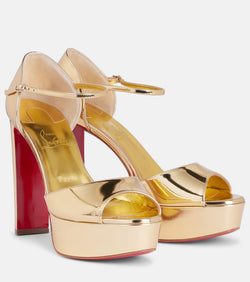 Christian Louboutin Sandaloo mirrored leather platform sandals