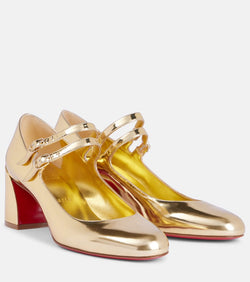 Christian Louboutin Miss Jane mirrored leather Mary Jane pumps