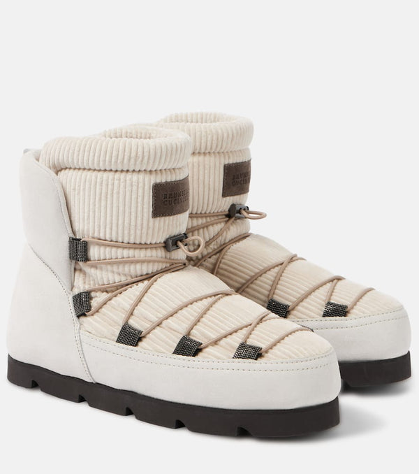 Brunello Cucinelli Shearling-lined suede snow boots