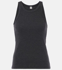 Toteme Ribbed-knit cotton-blend jersey tank top