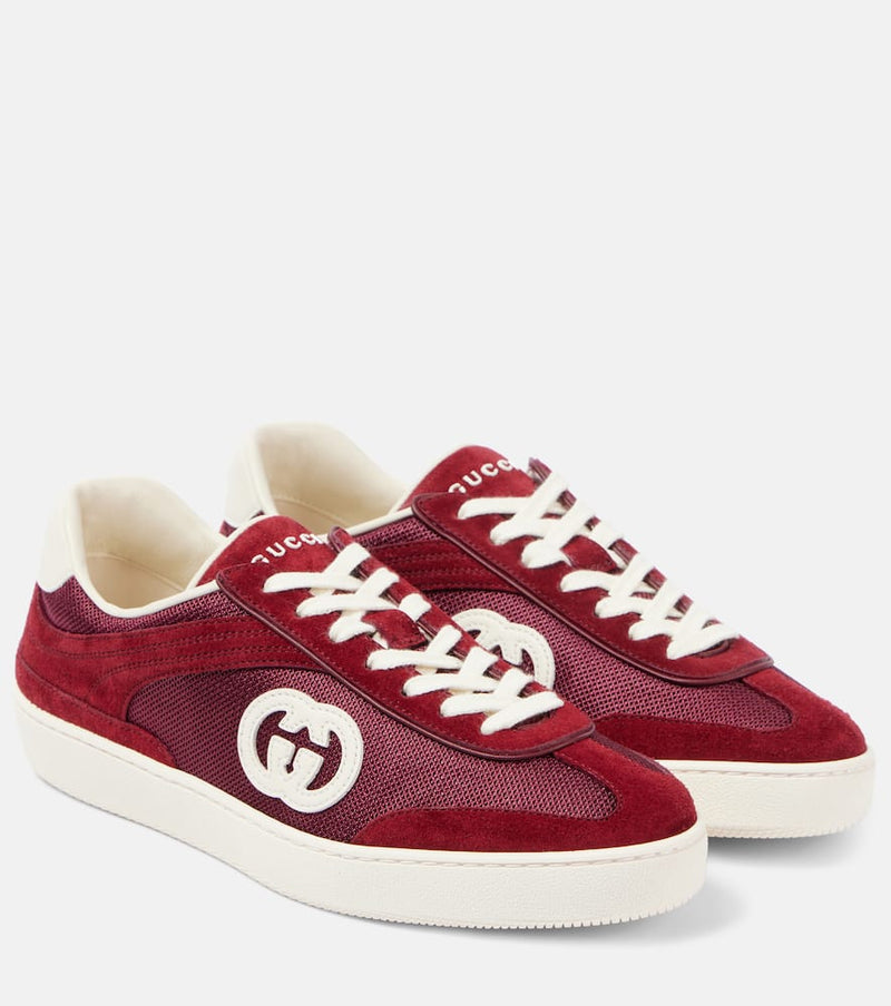 Gucci Interlocking G suede-trimmed sneakers