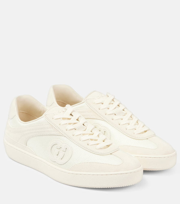 Gucci G74 suede-trimmed sneakers