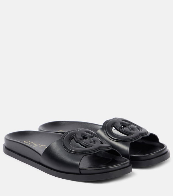 Gucci GG leather slides