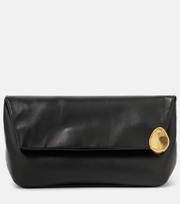 Jil Sander Jewel Zip Small leather clutch