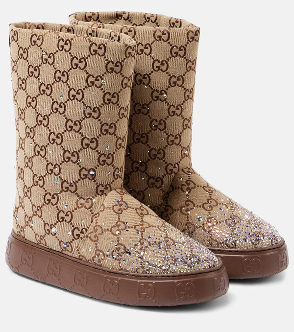 Gucci GG canvas embellished snow boots