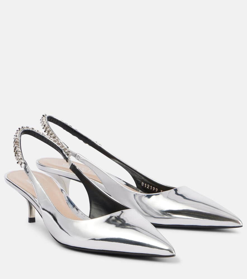 Gucci Gucci Signoria 45 leather slingback pumps