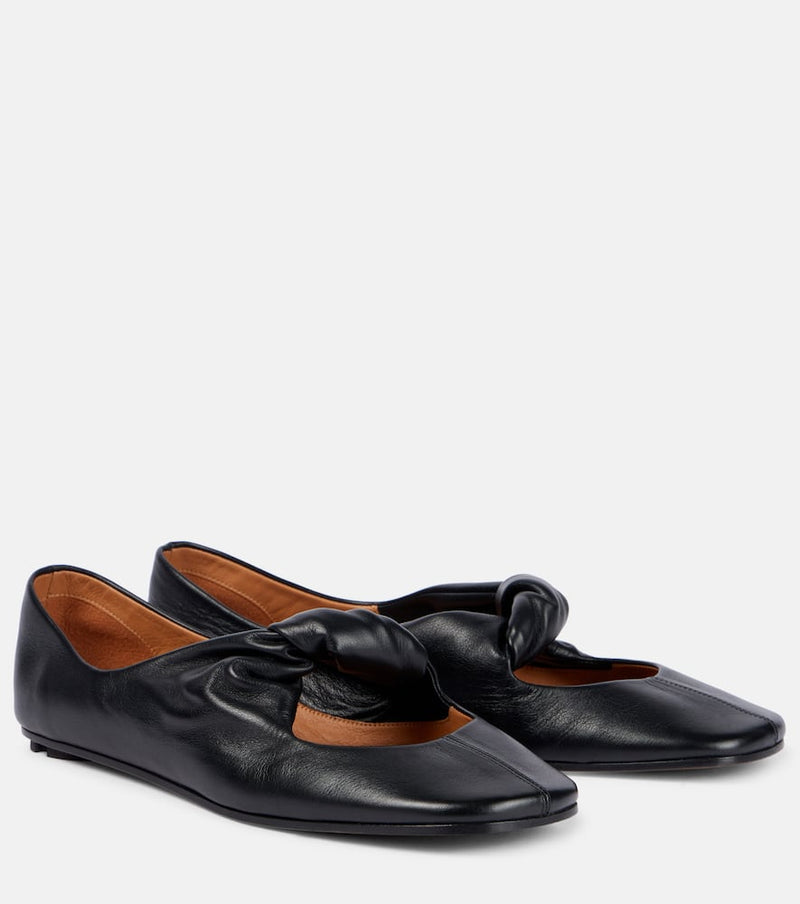 Alexander McQueen Bow-detail leather ballet flats