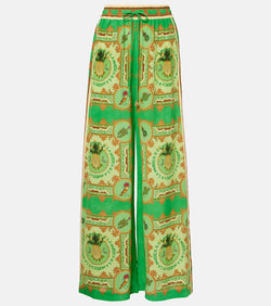 Alémais La Musica printed silk palazzo pants