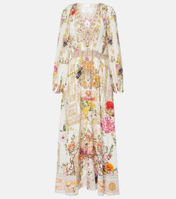 Camilla Floral shirred silk maxi dress