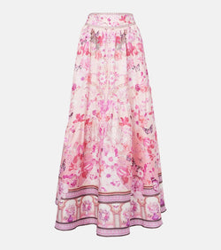 Camilla Floral embellished silk maxi skirt