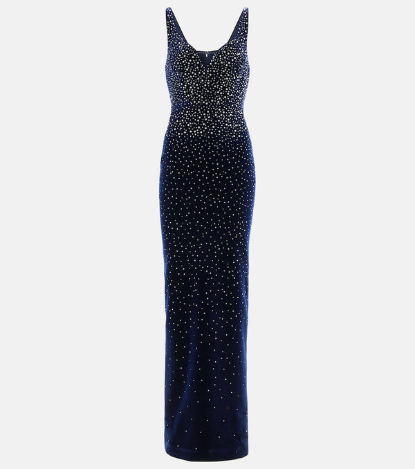 Alex Perry Singlet crystal-embellished velvet gown