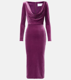 Alex Perry Draped velvet midi dress