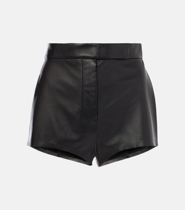 Alex Perry High-rise leather shorts