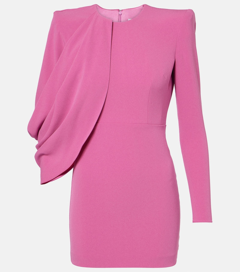 Alex Perry Caped asymmetric crepe minidress