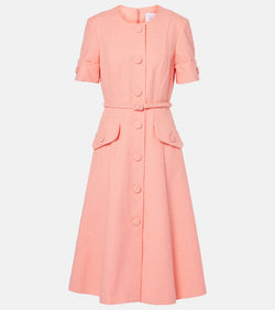 Carolina Herrera Cotton and linen-blend midi dress