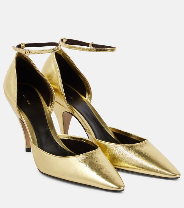 The Row Liisa metallic leather pumps