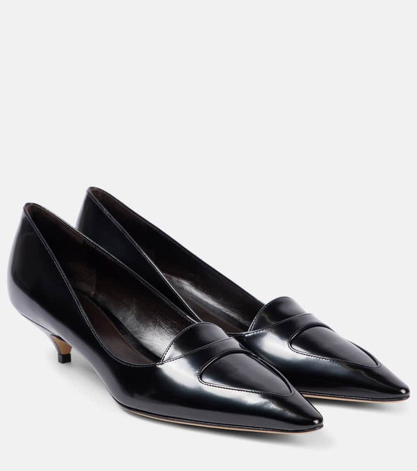 The Row Viv leather loafer pumps