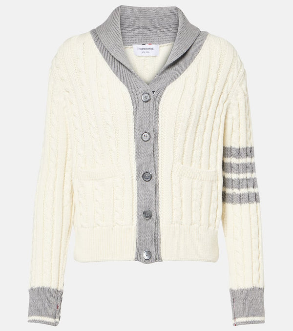 Thom Browne 4-Bar cable-knit wool cardigan