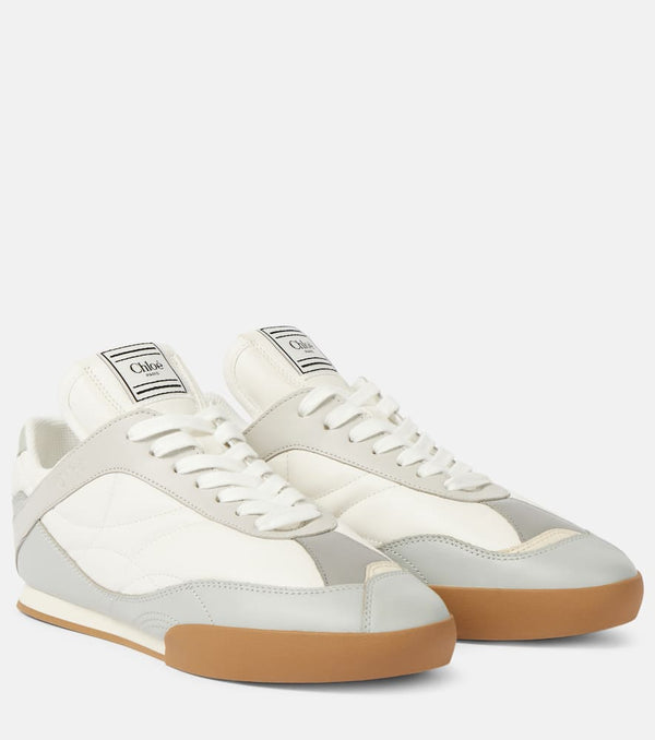 Chloé Kick suede-trimmed sneakers