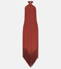 Taller Marmo Nina fringed crepe cady maxi dress