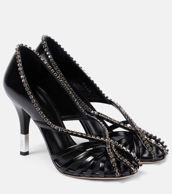 Chloé Leonie embellished leather pumps