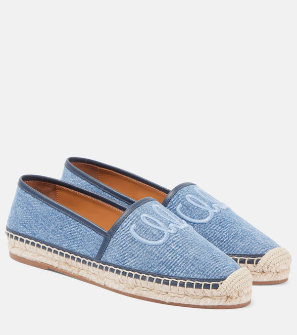 Chloé Isla embroidered denim espadrilles