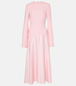 Solace London Gaia crêpe and satin midi dress