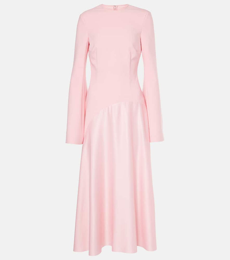 Solace London Gaia crêpe and satin midi dress