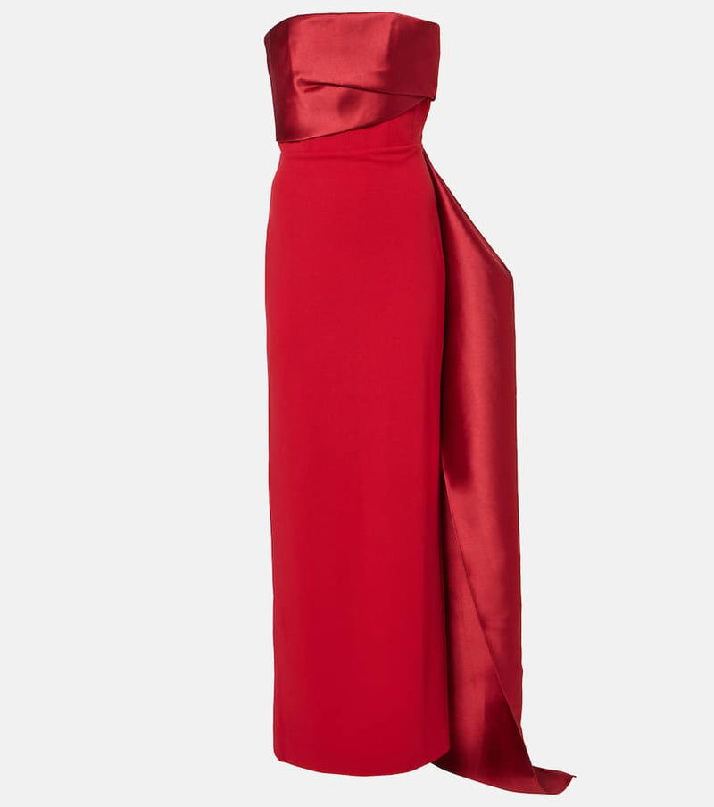 Solace London Kinsley strapless crêpe and twill gown