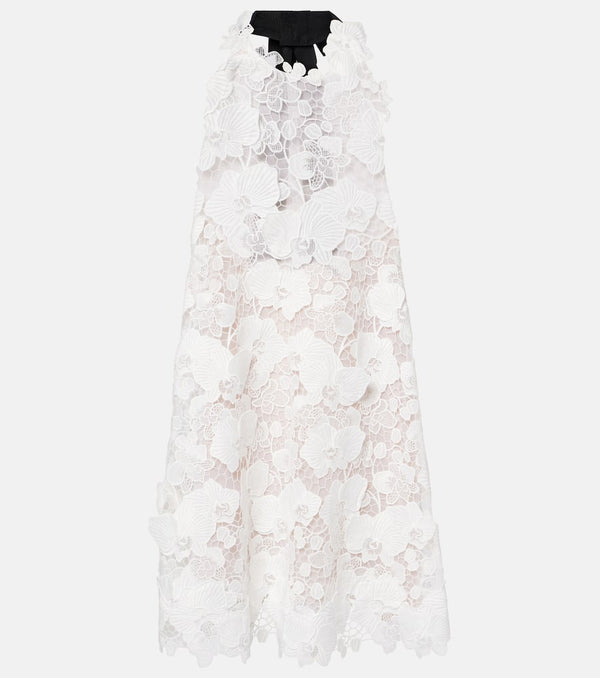 Oscar de la Renta Floral guipure lace minidress