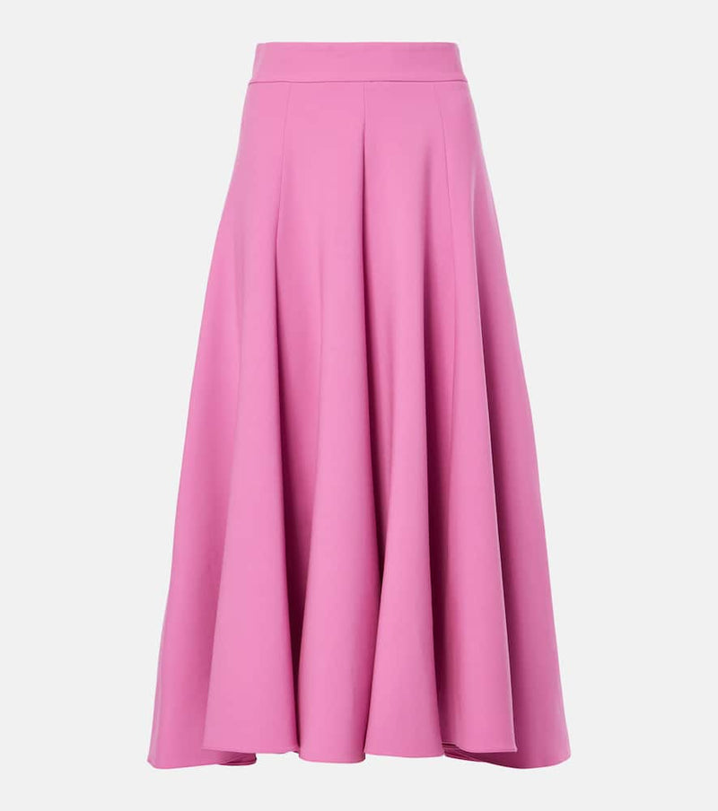 Oscar de la Renta High-rise wool-blend midi skirt