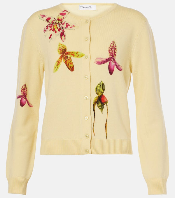 Oscar de la Renta Floral virgin wool cardigan