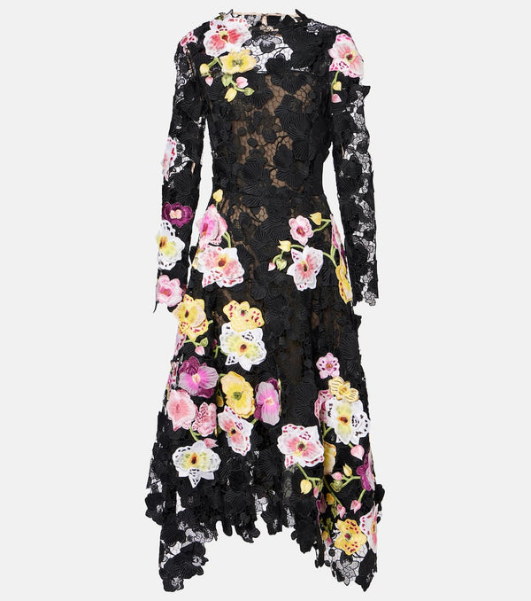 Oscar de la Renta Floral guipure gown