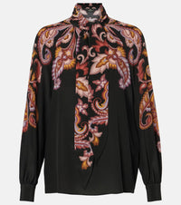 Etro Paisley tie-neck silk blouse
