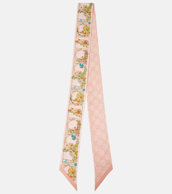 Gucci Floral silk twill scarf