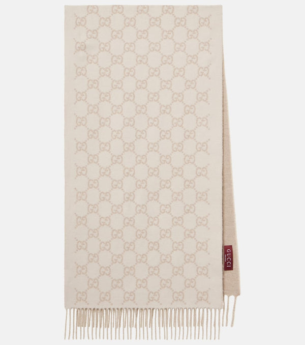 Gucci GG fringed cashmere scarf