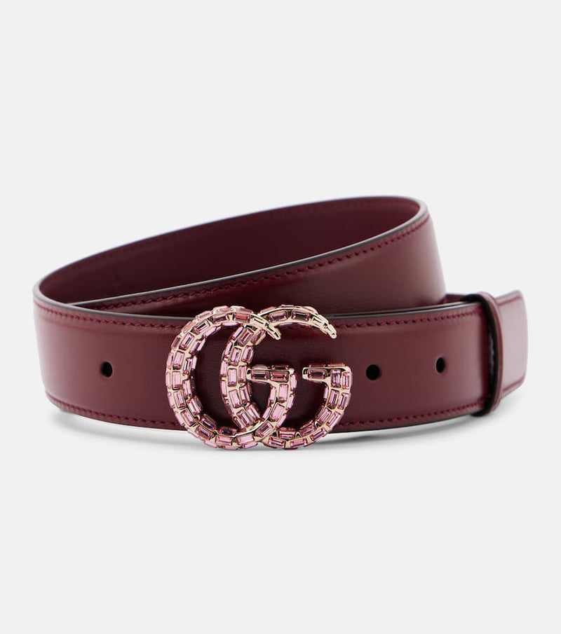 Gucci GG Marmont slim embellished leather belt