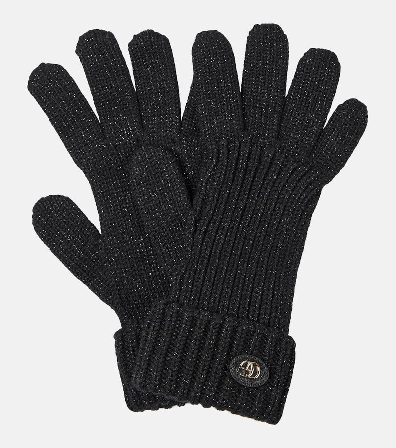 Gucci Double G wool-blend lamé gloves