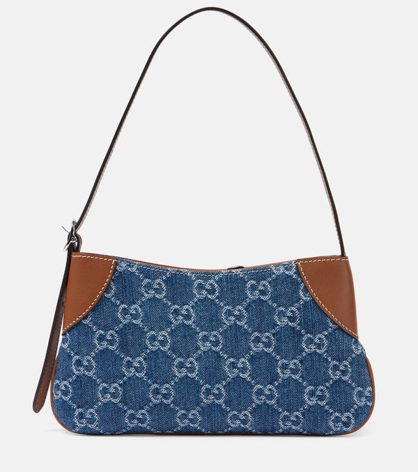 Gucci GG Emblem Super Mini denim shoulder bag