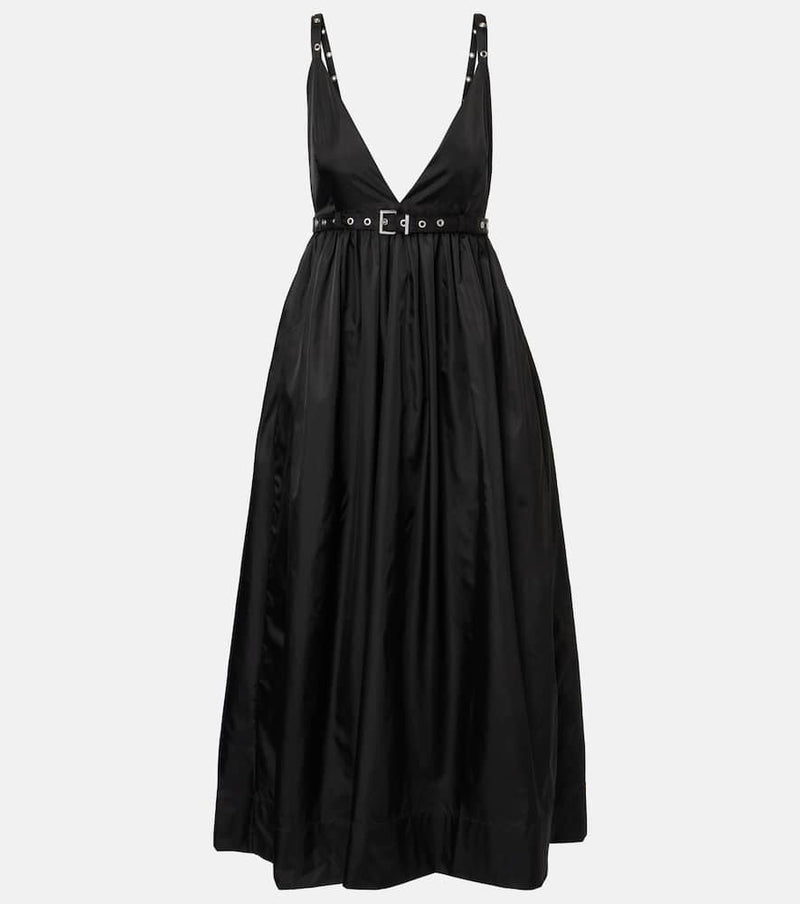 Ganni Belted duchesse midi dress