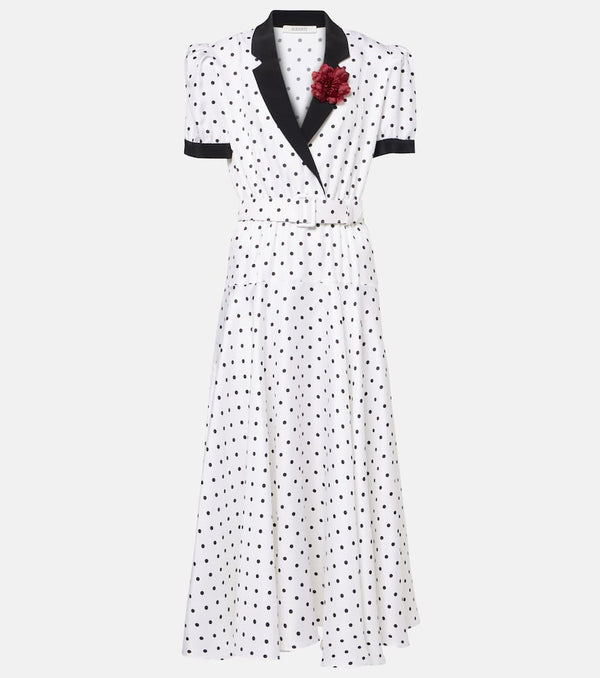 Rodarte Polka Dot silk twill midi dress