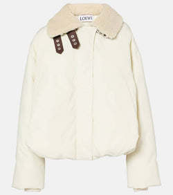 Loewe Shearling-trimmed cotton-blend puffer jacket