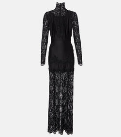 Rabanne Lace-trimmed maxi dress