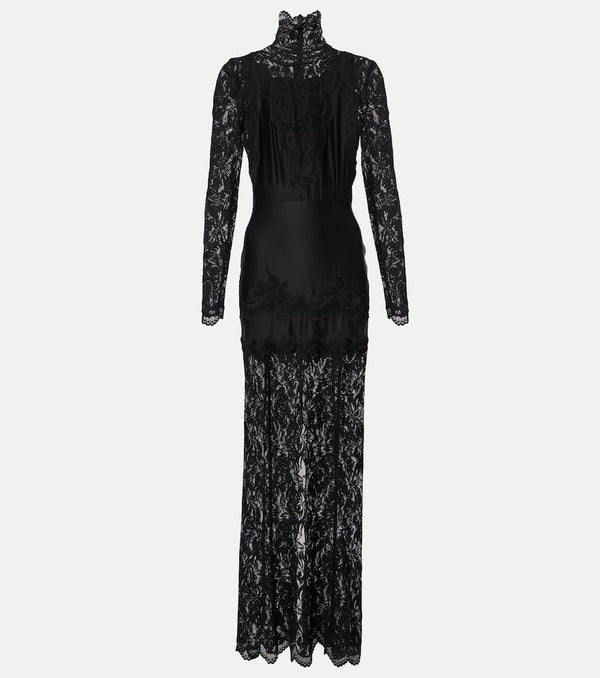 Rabanne Lace-trimmed maxi dress